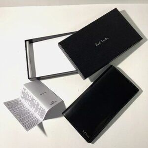 PAUL SMITH LONG WALLET BLACK/MULTISTRIPE LEATHER MADE IN ITALY